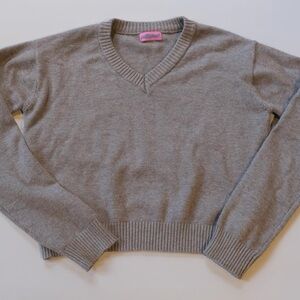 Edikted Gray V-Neck Women's Sweater